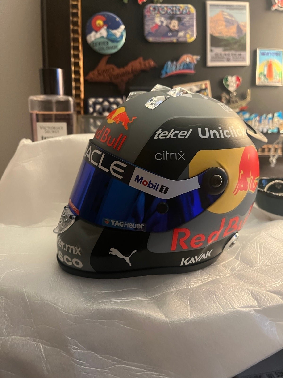 Sergio perez f1 redbull 1:2 mini helmet Monaco GP