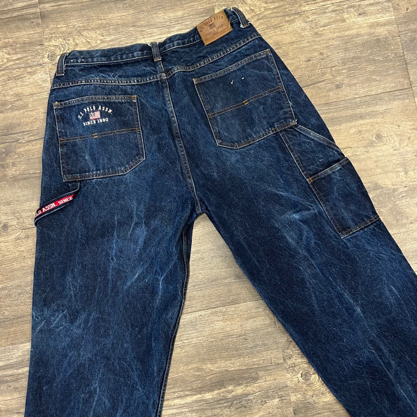 Vintage US POLO ASSN Jeans Men Size 40x34 Baggy Carpenter Skater y2k Grunge Blue