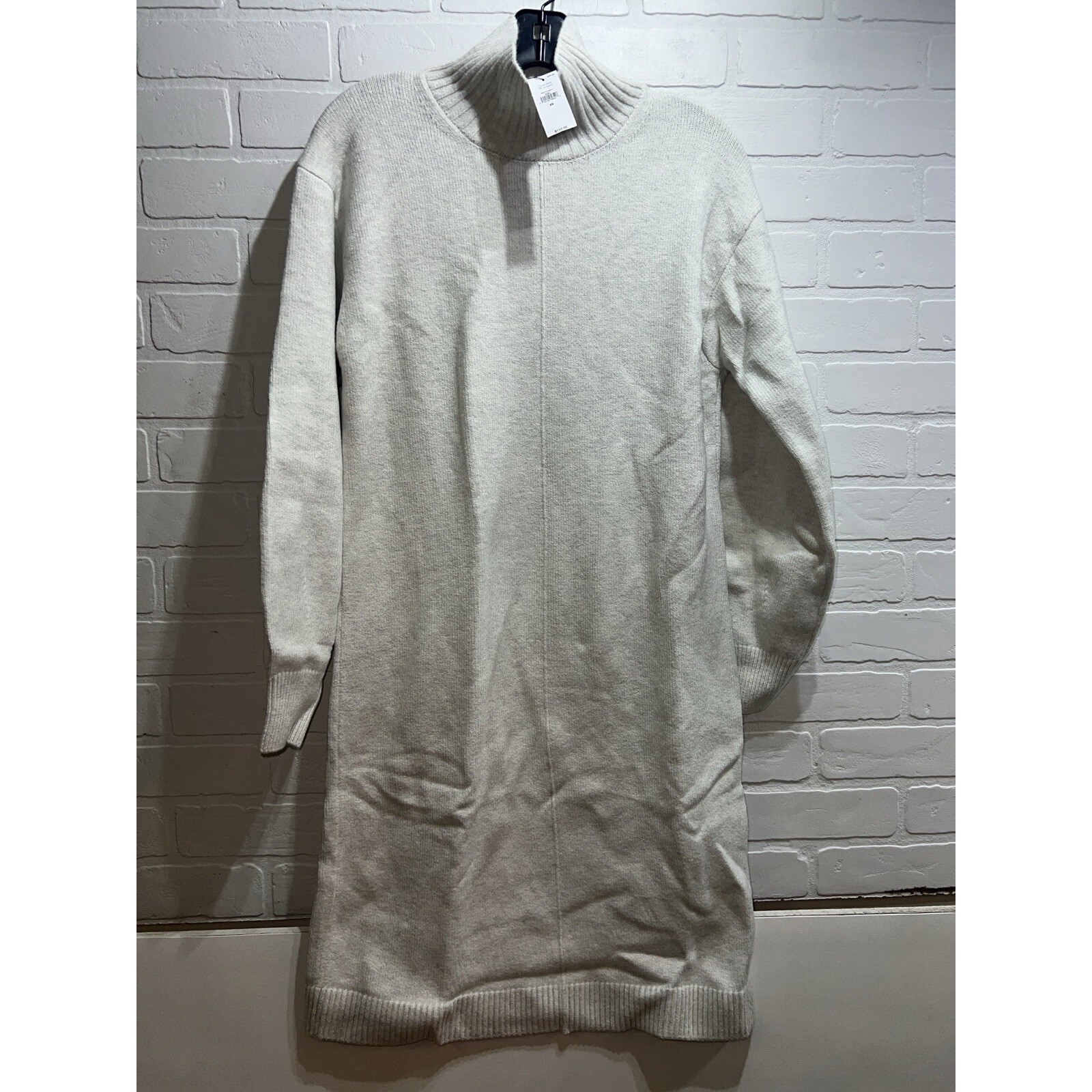 NWT! Banana Republic Knee-Length Sweater Dress Mock Neck White XS 110