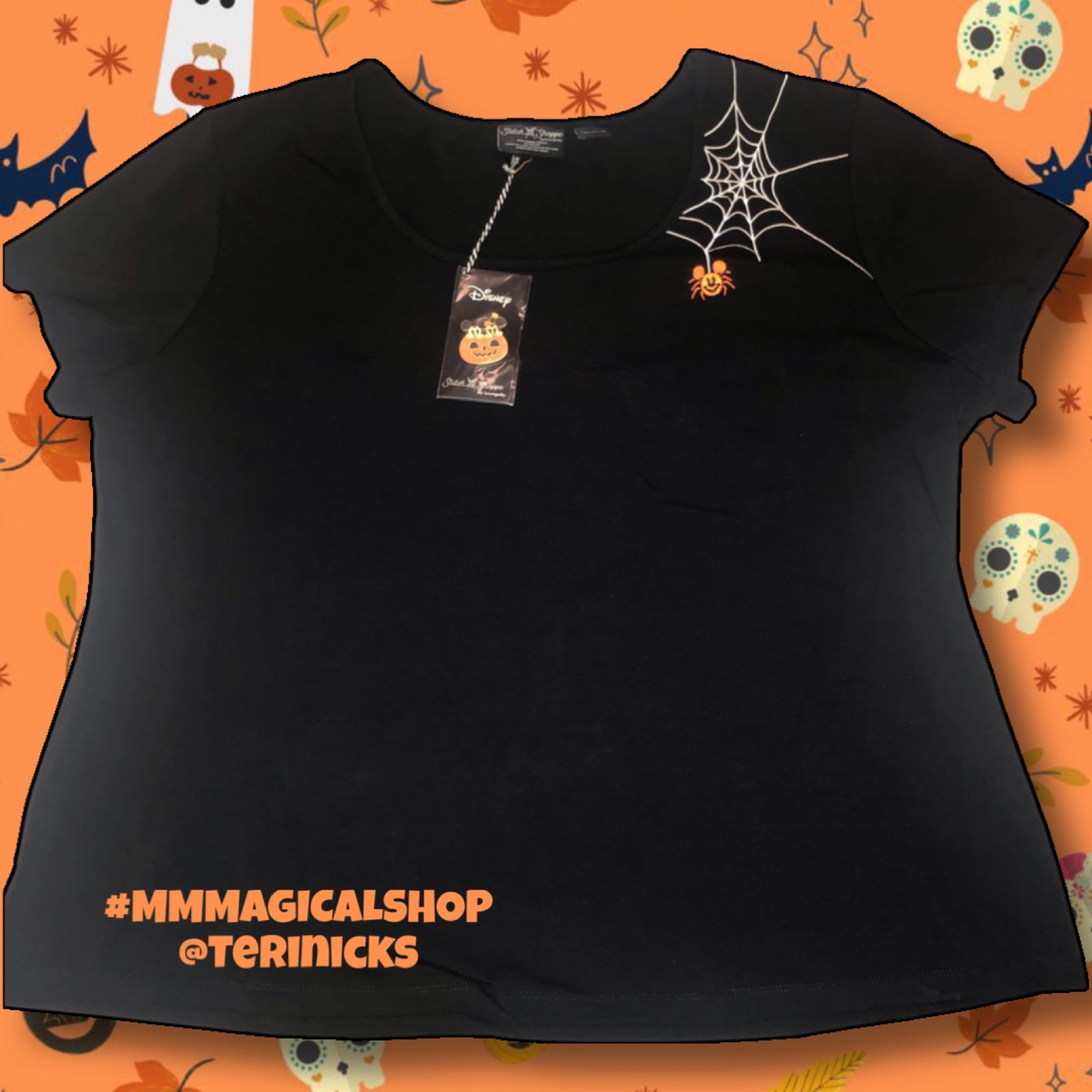 Stitch Shoppe Disney Mickey Mouse Spider Web Kelly Fashion Top 3x