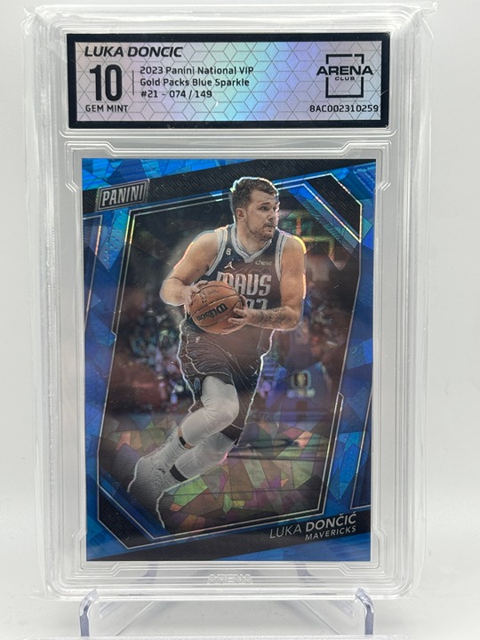 2023 Luka Doncic Panini National VIP Gold Packs #21 Blue Sparkle /149 Arena 10