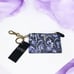 Lauren Ralph Lauren Blue Floral Card Holder Wallet with Gold Key Ring and Chain