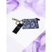 Lauren Ralph Lauren Blue Floral Card Holder Wallet with Gold Key Ring and Chain