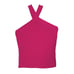 Bailey 44 Ribbed Knit Semi Cropped Halter Top Hot Pink Size M NWT Fitted