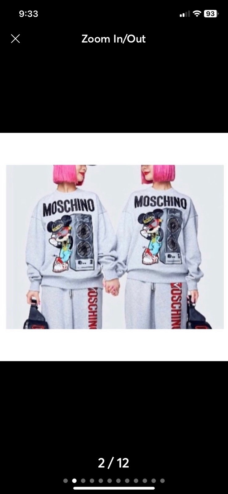 Moschino x H&M Mickey Mouse Appliqué & MOSCHINO Embroidered Sweatshirt Size S