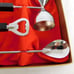 Lucite Bar Set Swank Chain Link Original Box Bottle Opener Jigger Bar Spoon Fork