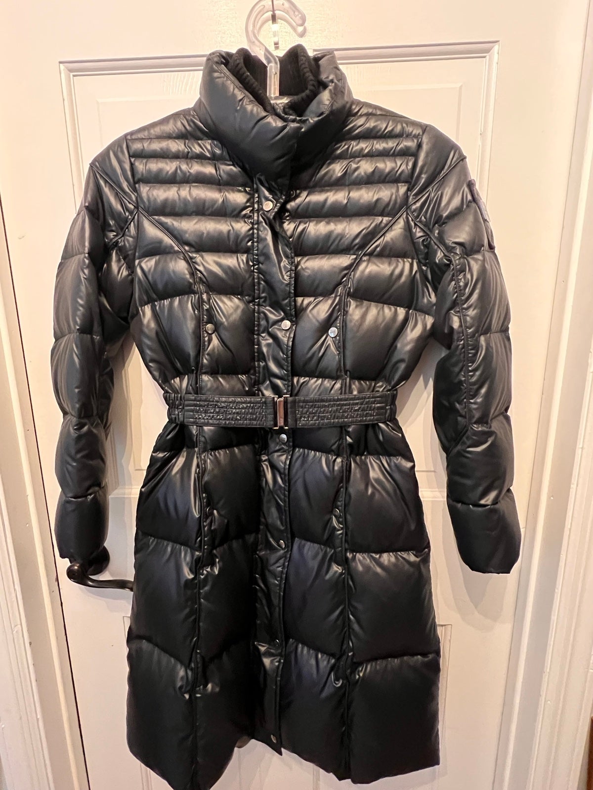 Add Down Puffer Coat Long Belt