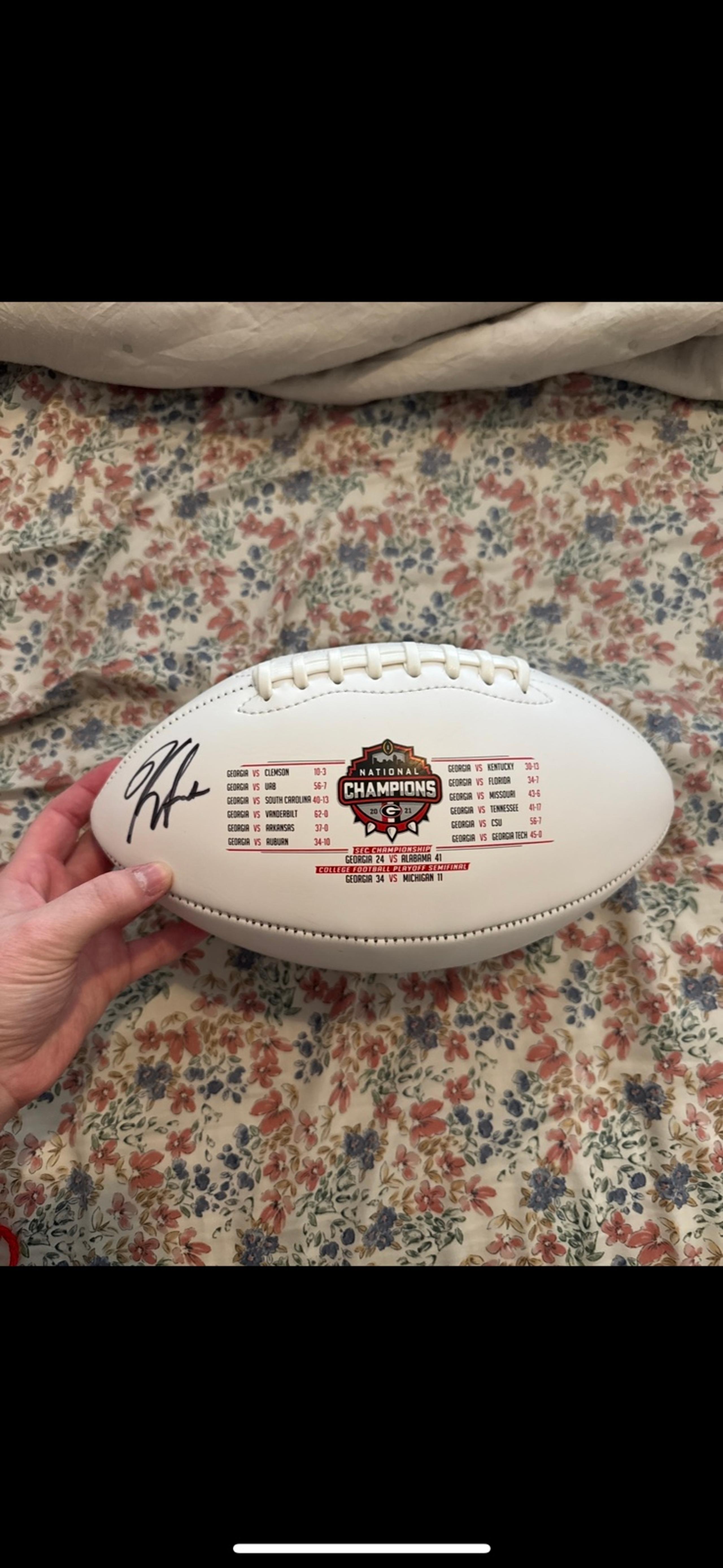 Signed Kirby Smart 2022 National Championship football