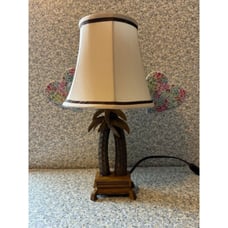 Vintage Cheyenne Double Palm Tree Table Desk Lamp 16 Resin