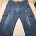 Vtg STAG HILL Baggy Cargo Jeans Mens Sz 44M Med Blue Denim Loose Retro 90s Y2K
