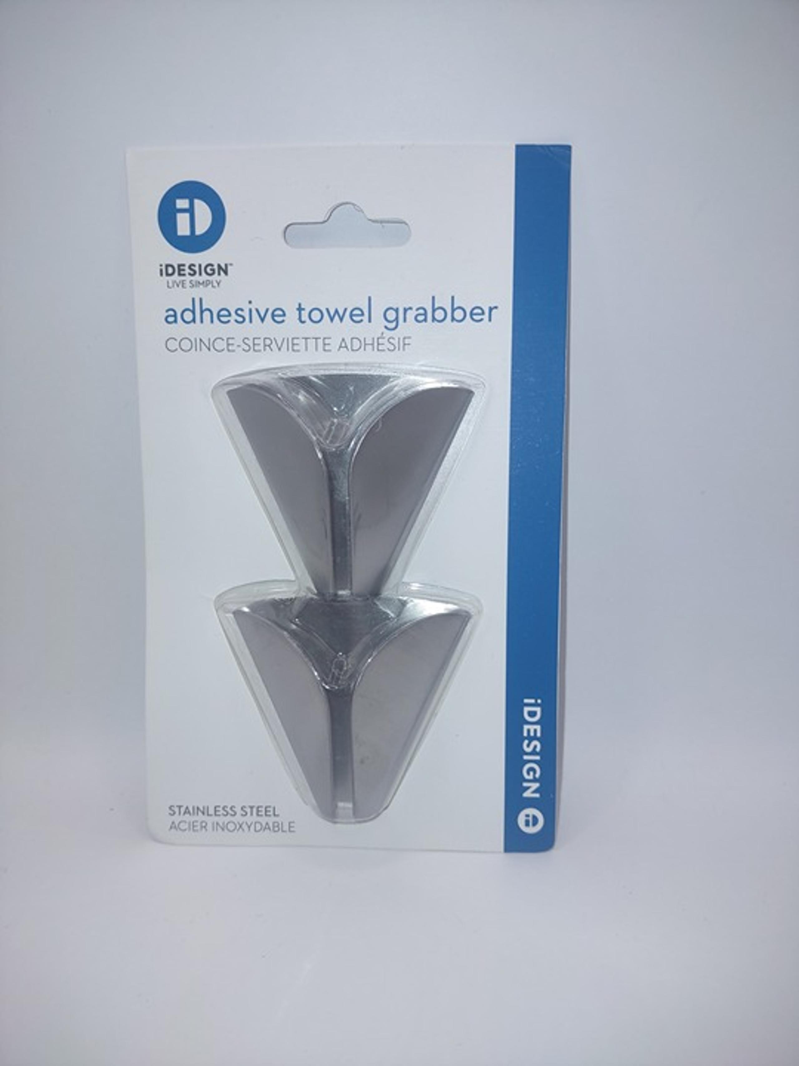 Interdesign iDesign Adhesive Towel Grabber Stainless Steel set of 2