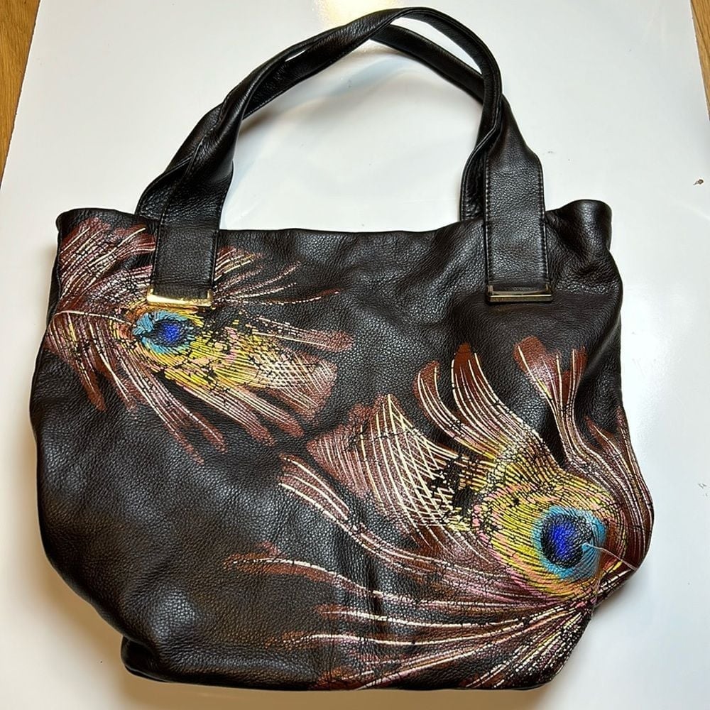 Elliott Lucca peacock Intreccio' Leather Tote