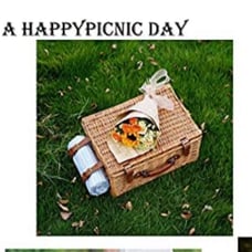 Happy Picnic Wicker Picnic Basket Set for 2 Persons