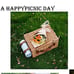 Happy Picnic Wicker Picnic Basket Set for 2 Persons