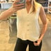 (M)DONNI. LINEN VEST - POWDER