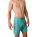 Prana Fenton Boardshorts Swimsuit Mens 32 Aqua Beach Stripe 9 Inch Stretch