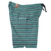 Prana Fenton Boardshorts Swimsuit Mens 32 Aqua Beach Stripe 9 Inch Stretch