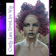 Curly Sista Loc Lace Front Wig Burgundy