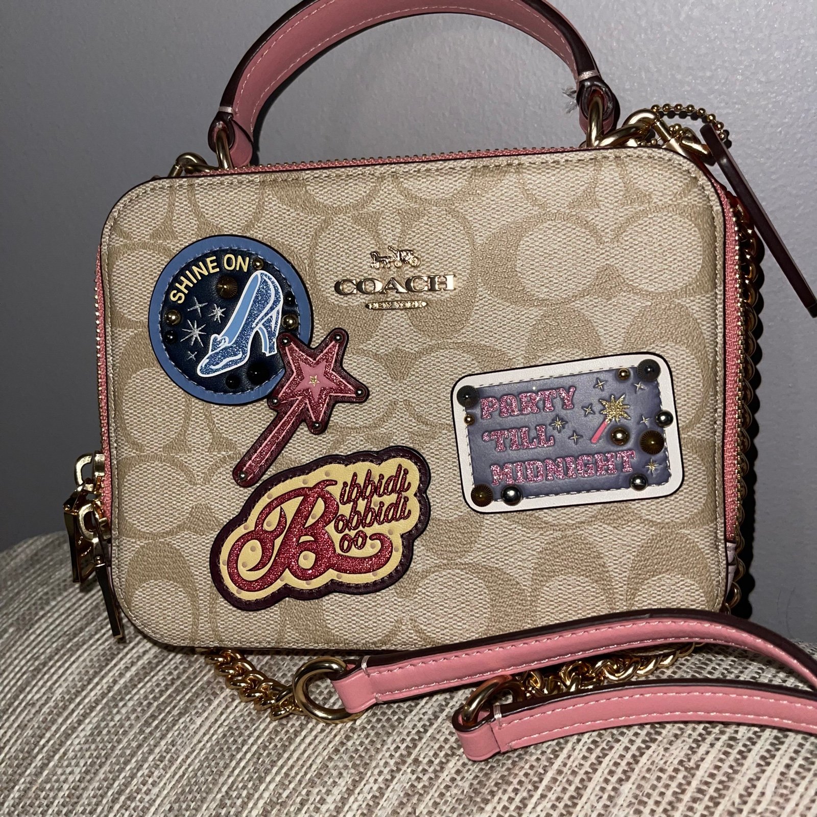 Disney X Coach Box Crossbody In Signature