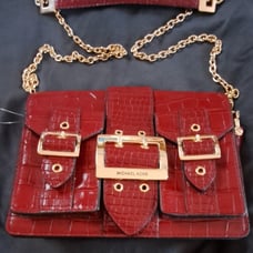 Michael Kors Embossed Leather Medium Pocket Messenger Bag