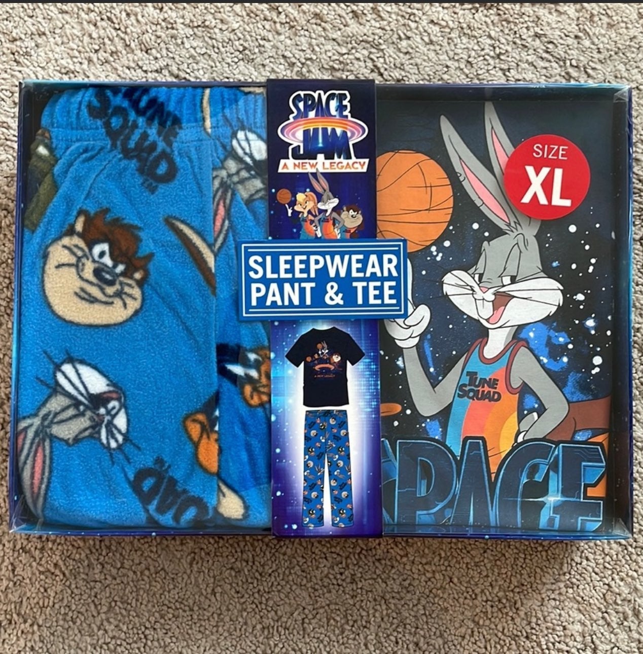 Space Jam sleepwear Pant and Tee, Blue, Size XL