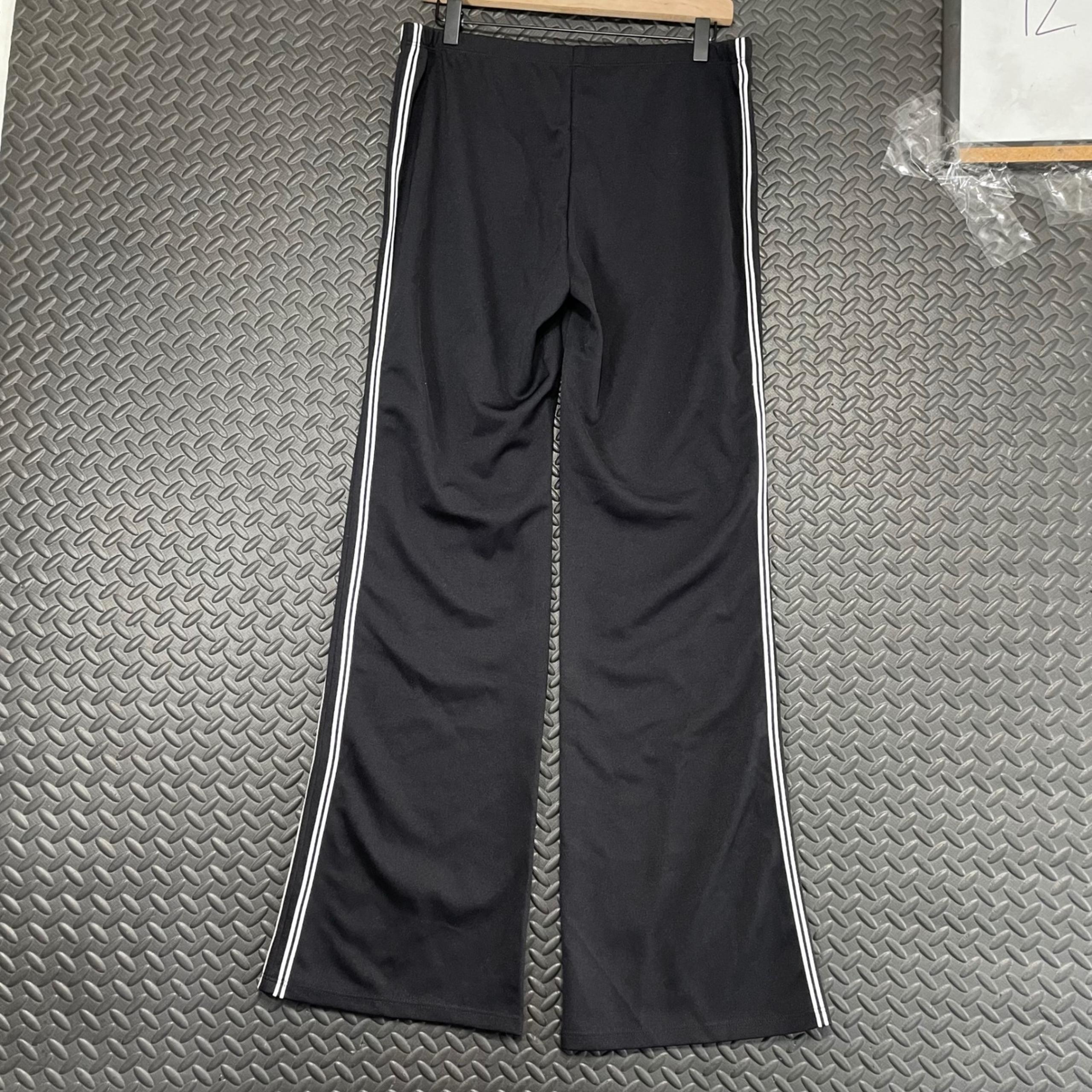 Vintage Impulse Collection Black White Stripe Athletic Track Pants Wide Leg XL