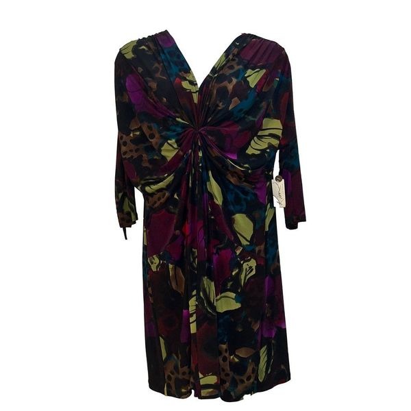 Kim Rogers Women's Dress 20W Black Purple