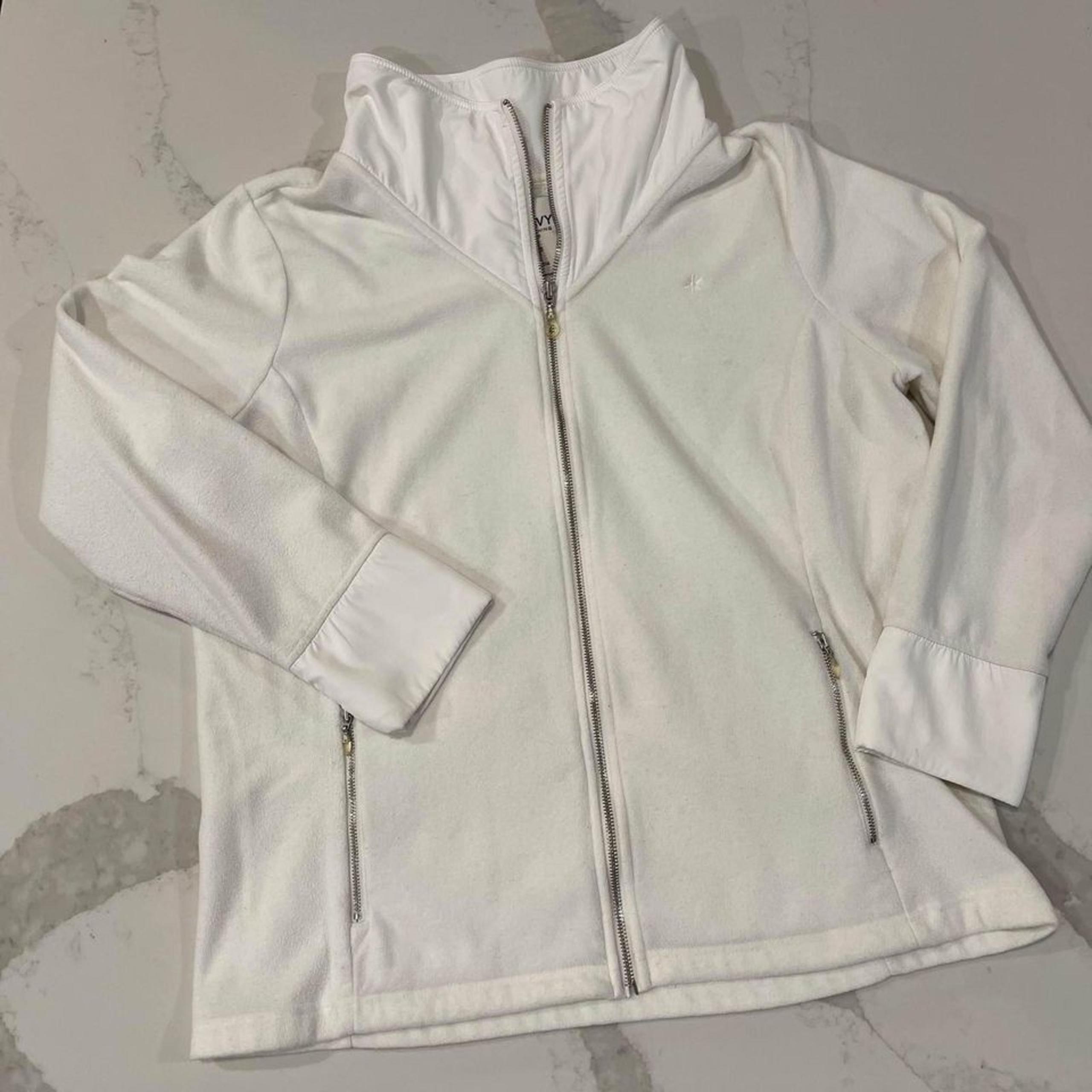 Old Navy Snow White Micro Fleece Full Zip Jacket Women’s XL Casual Athleisure