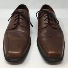 ECCO Wingtip Brown Leather Oxford Lace Up Dress Shoes - Mens Size EU 46 US 12