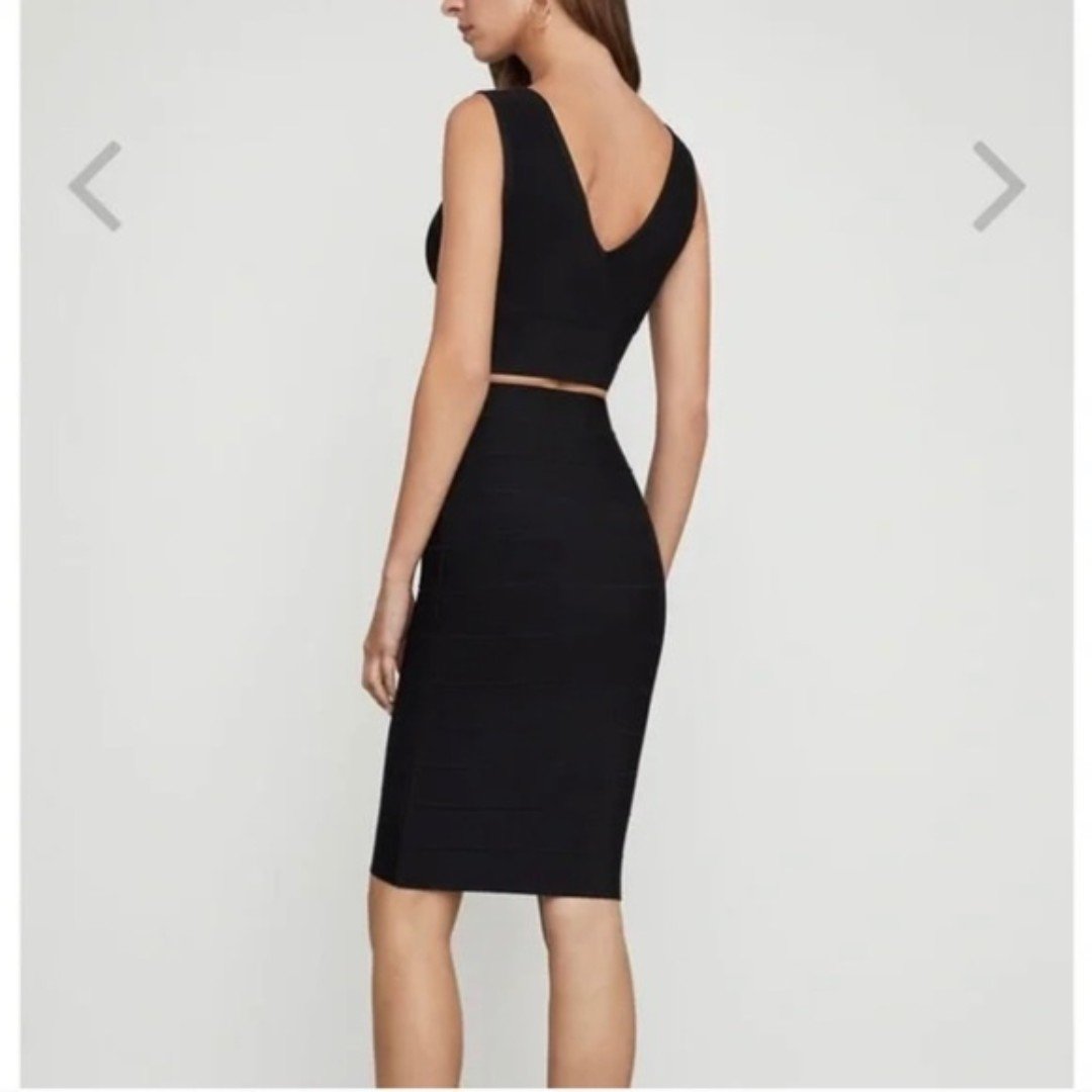 Bcbgmaxazria Black Alexa Textured Power Skirt