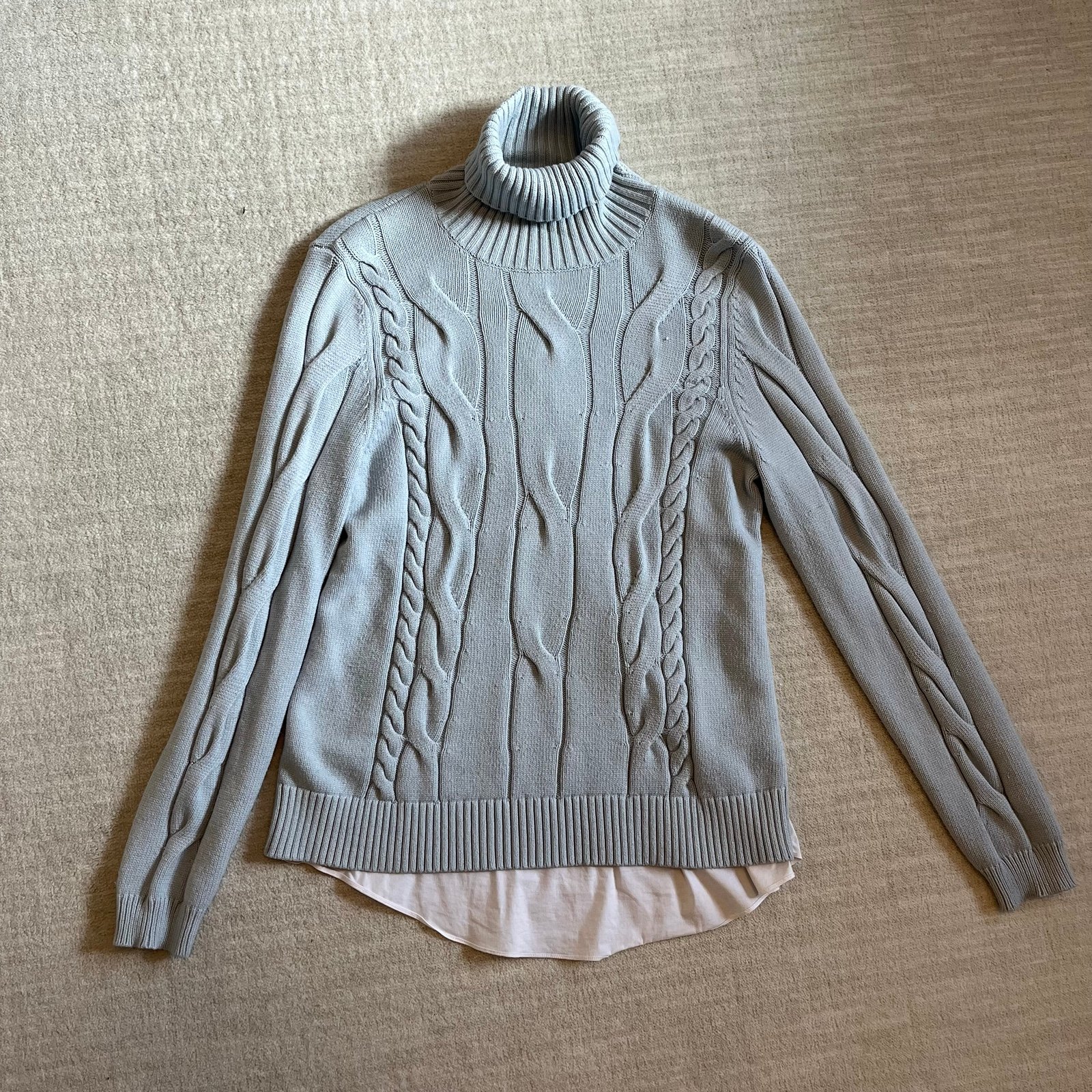 Karen Millen Mixed Media Cable Knit Sweater