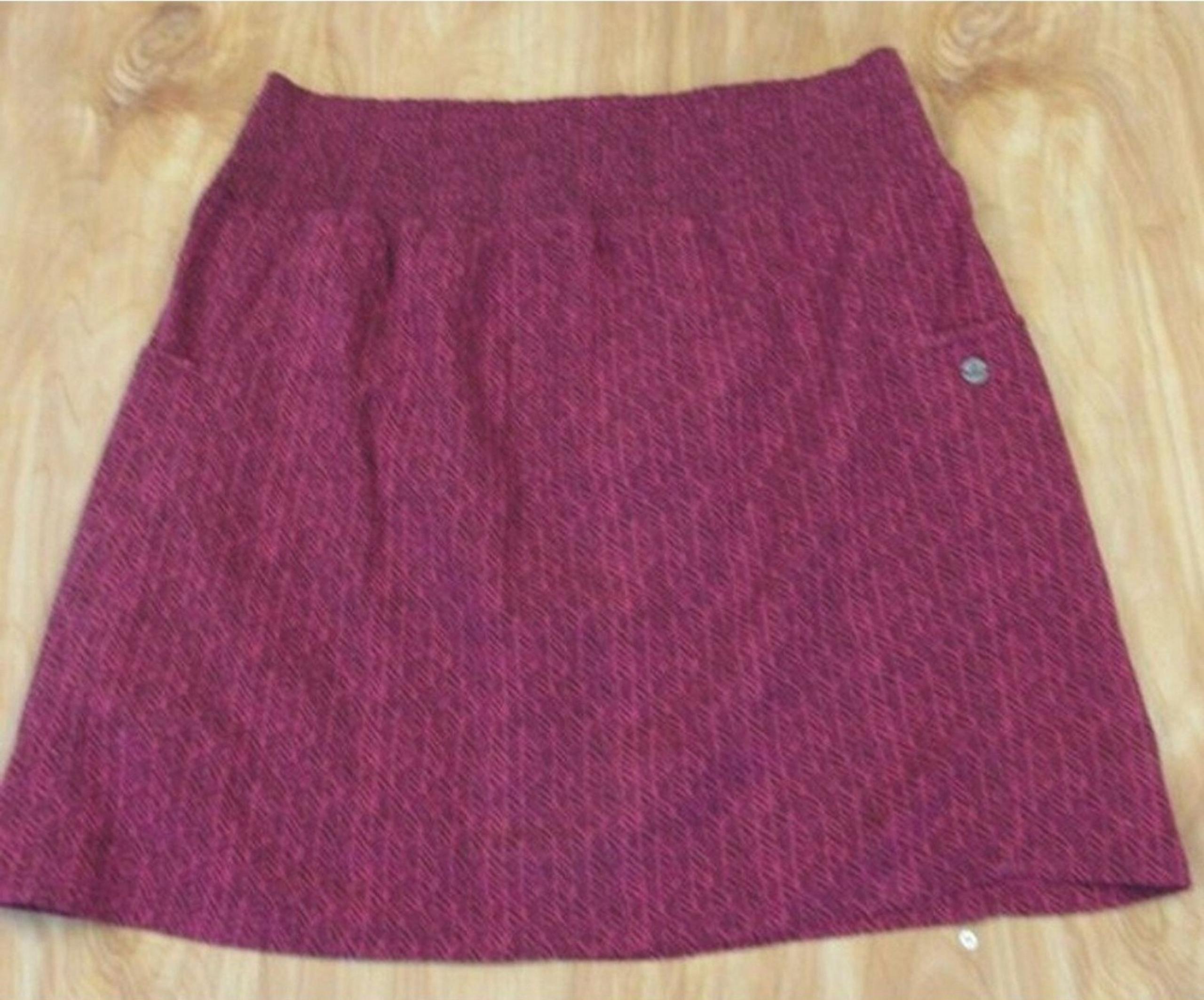 PRANA Sugar Pine Lined Skirt 100% Organic Cotton Women's Size M Black Cherry NWT