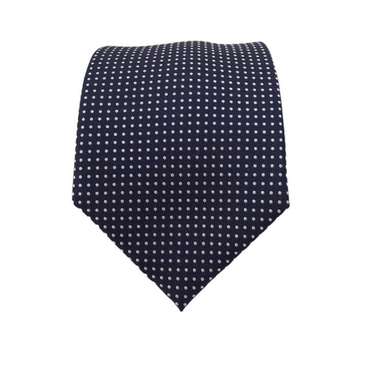 #HAINES & BONNER Blue Geometric Silk Tie Hand Made 59 /3 EX COND