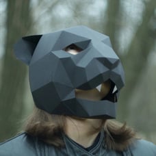 Panther Mask, Cat Mask, DIY 3D mask, Paper Mask, Template Printable, Animal, Pat