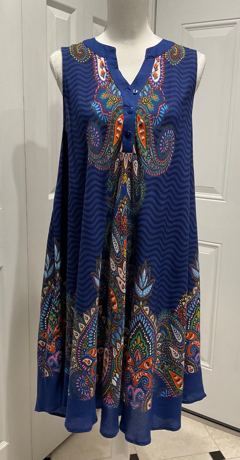 NWT Flint & Moss Women’s A-Line V Neck, Hi Low Dress, Size M
