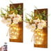 (Set of 2) NEW Rustic Wall Sconces Mason Jar Fairy Floral Flower Lights Lamps