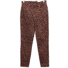O Ann Taylor Brown Cheetah Animal Print Highest Rise Skinny Corduroy Pants NWT 2
