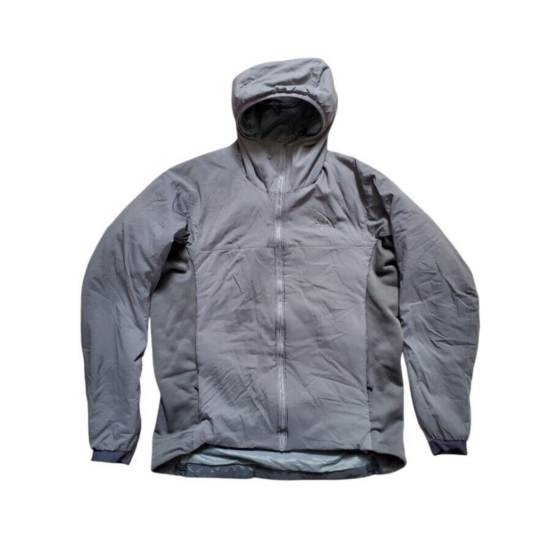 ARC'TERYX Atom Jacket Men Medium Gray Technical Packable Full Zip Hoodie FLAWS