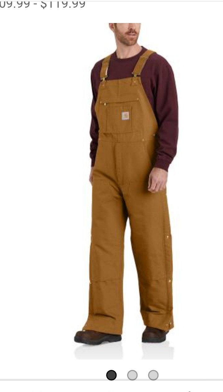 XL Carhartt Men's Loose Fit Firm Duck Overalls