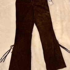 New 195 JLO Jennifer Lopez Brown Suede Western style PANTS Junior size 9