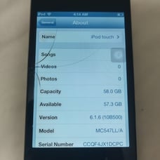 57GB Apple Ipod Touch