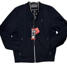 NEW Nautica Men's Lightweight Bomber Style Jacket - BLACK - MEDIUM - NWT