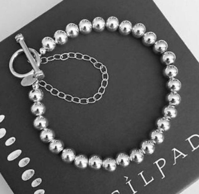 Silpada Sterling Silver Bead Ball Toggle Clasp Bracelet B0059