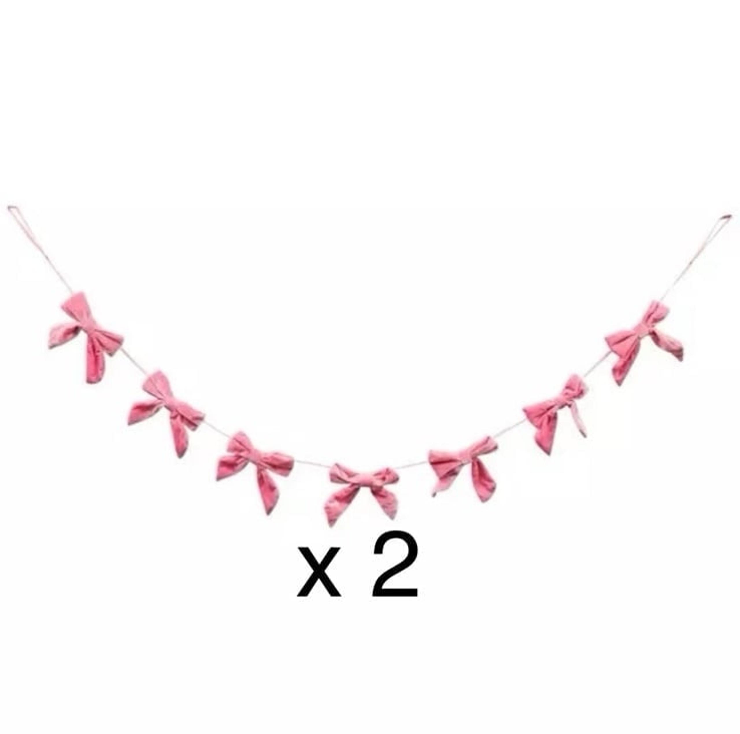 Viral pink coquette bow garland