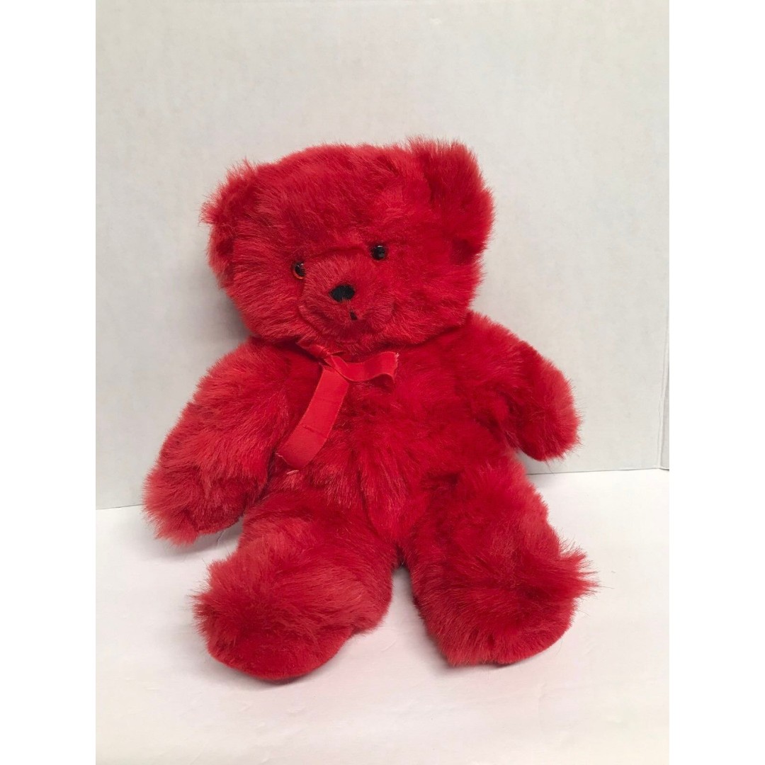 Russ Teddy so Brite plush red vintage