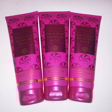 Set of 3 Bath and Body Works Body Cream Lotion Twisted Peppermint Ultra Shea Ful
