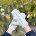 Hand Crocheted Children's Grey Mittens for Girls, Boys, approx. 8 - 12 year