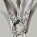 Unique Antique Sterling Silver Twisted Lettuce Serving Carving Fork .925 Silver