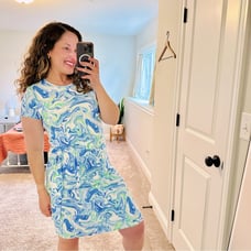 J. McLaughlin Blue Green Abstract Mini Dress Medium