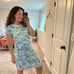 J. McLaughlin Blue Green Abstract Mini Dress Medium